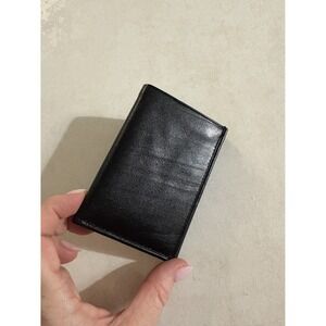 Rolfs Mens Black Cowhide Leather Trifold Wallet with ID Window Slim Classic